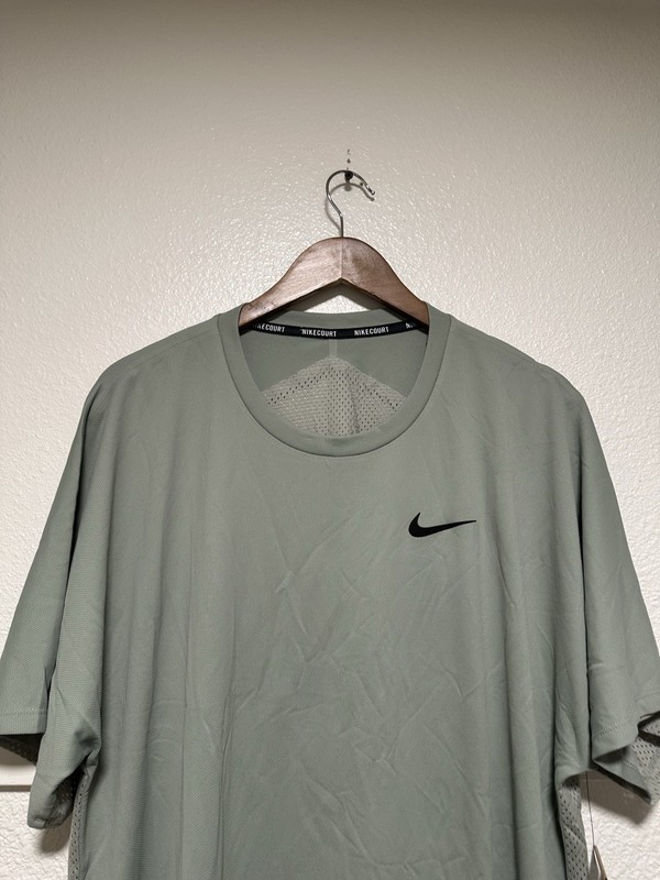 Nike Court Dri-Fit Slam Tennis Shirt Jade Green Men’s Size Large FQ2053-370 gallery