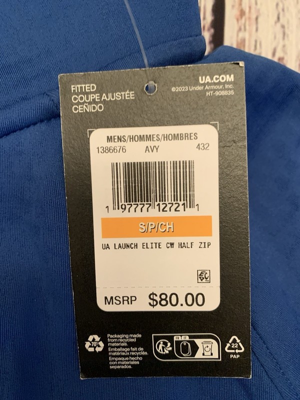 Under Armour Men's Launch Elite ColdGear Half 1/4 Zip Jacket Blue Small NEW NWT gallery