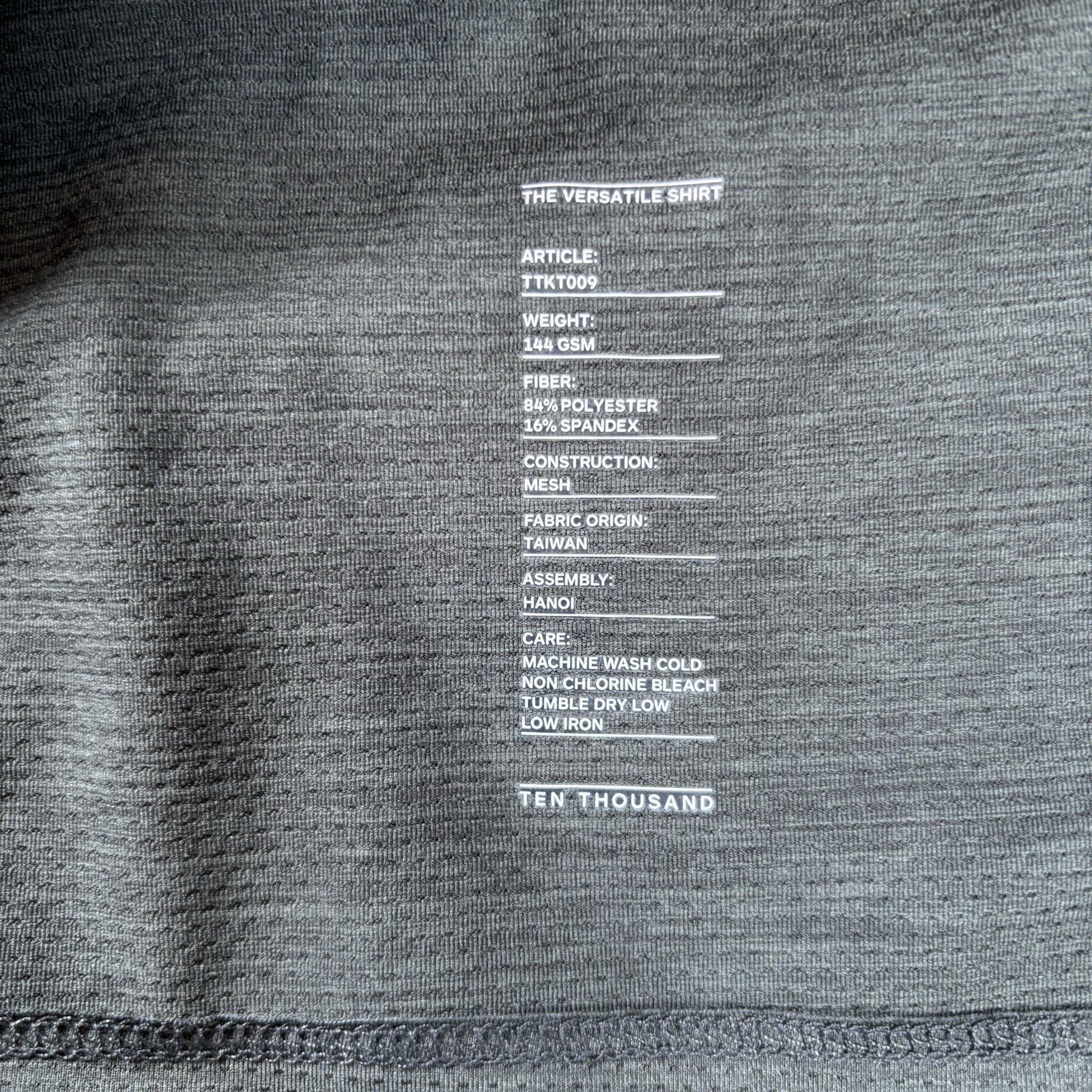 Ten Thousand The Versatile Shirt Men's Large Gray Activewear Stretch Gym 144GMS gallery