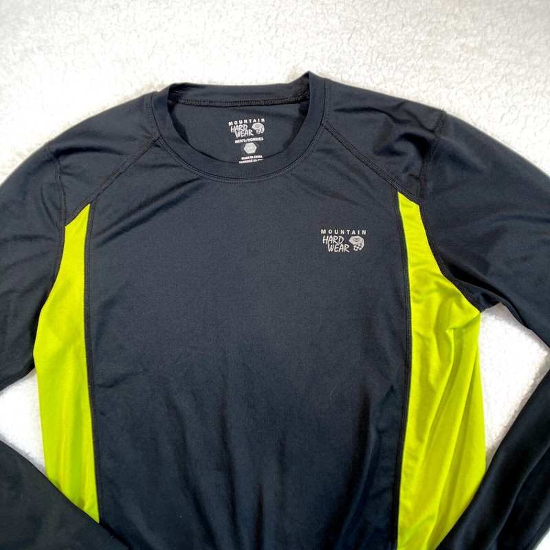 Mountain Hardwear Long Sleeve Base Layer Shirt Mens Size Small Black Neon gallery