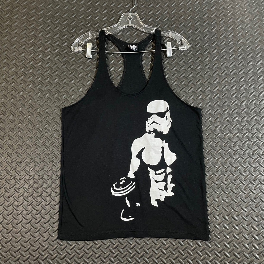Star Wars Stormtrooper Black Graphic Workout Training Tank Top Gym Men's Medium