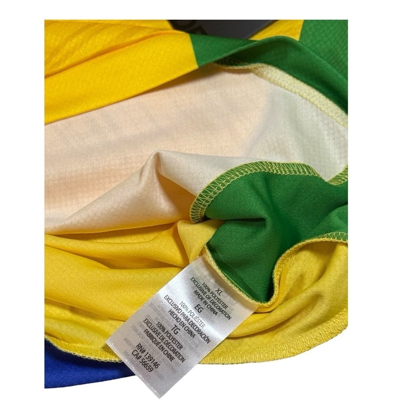 Striker Brazil Soccer Jersey Mens XL Yellow Green Blue Flag Patch New NWT gallery