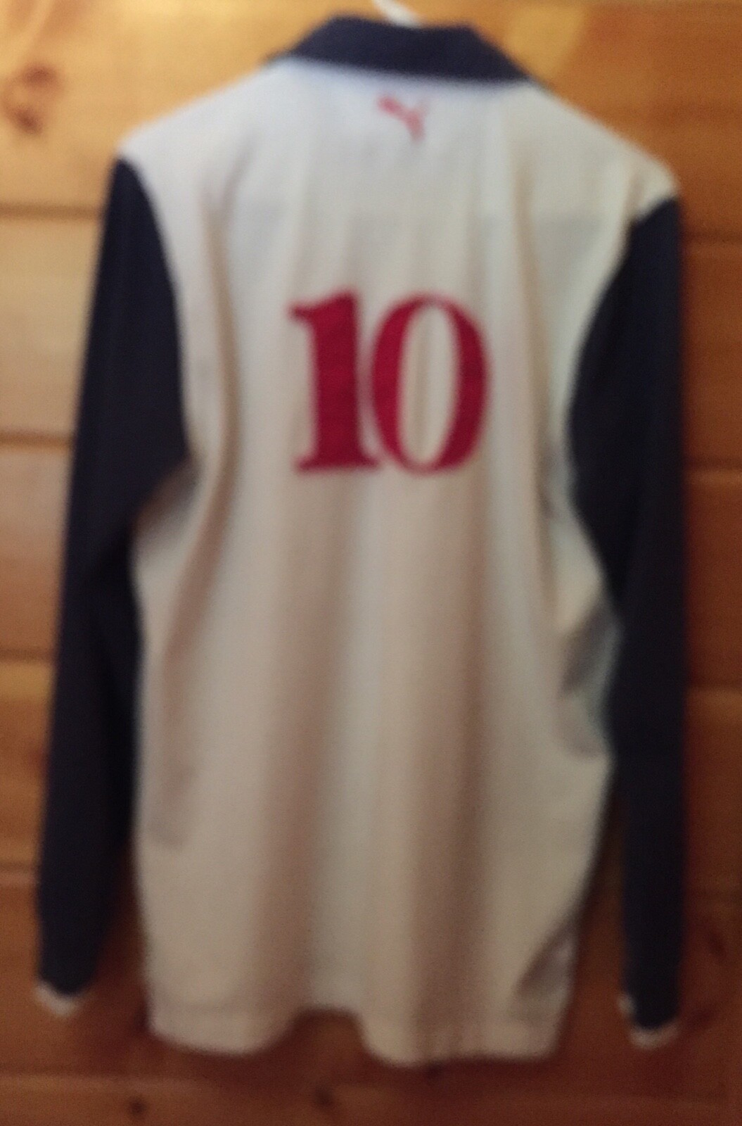Puma Long Sleeve Shirt Size Small Red White And Blue Rugby Number 10 gallery