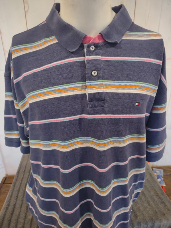 Tommy Hilfiger Multi colored Men's Polo short sleeve shirt pinks purples whites gallery