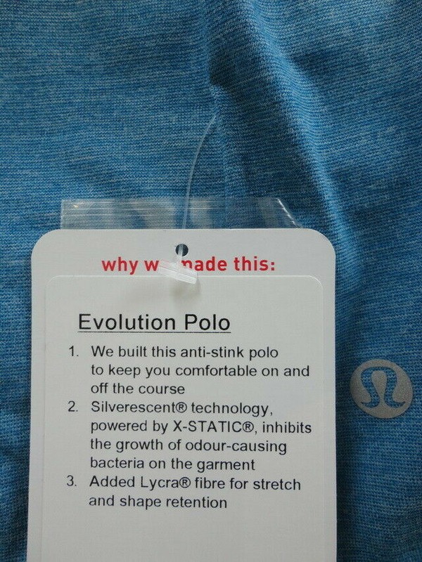 NWT LULULEMON HWRP Teal Blue Evolution Polo SS Top Shirt Men's Small gallery