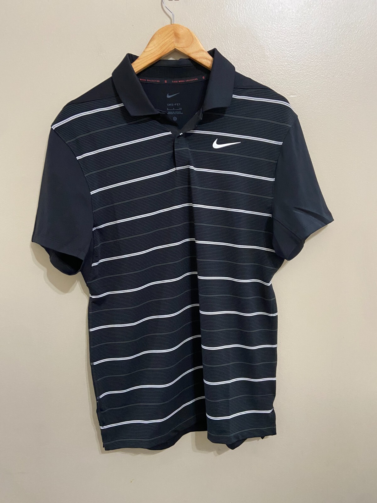 Nike Golf Tiger Woods Collection Striped Polo Shirt Black Mens S DR5318-010 NEW gallery