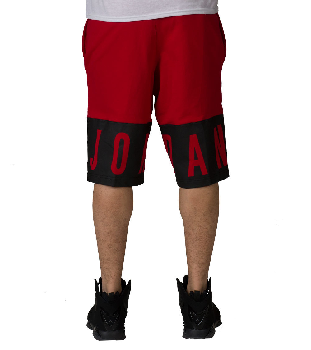 NEW MEN'S NIKE AIR JORDAN FLIGHT LITESWEAT SHORTS GYM RED BLACK 843112 687 gallery
