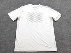 Under Armour Shirt Mens Large White T-shirt Short Sleeve Loose Fit Gym Train