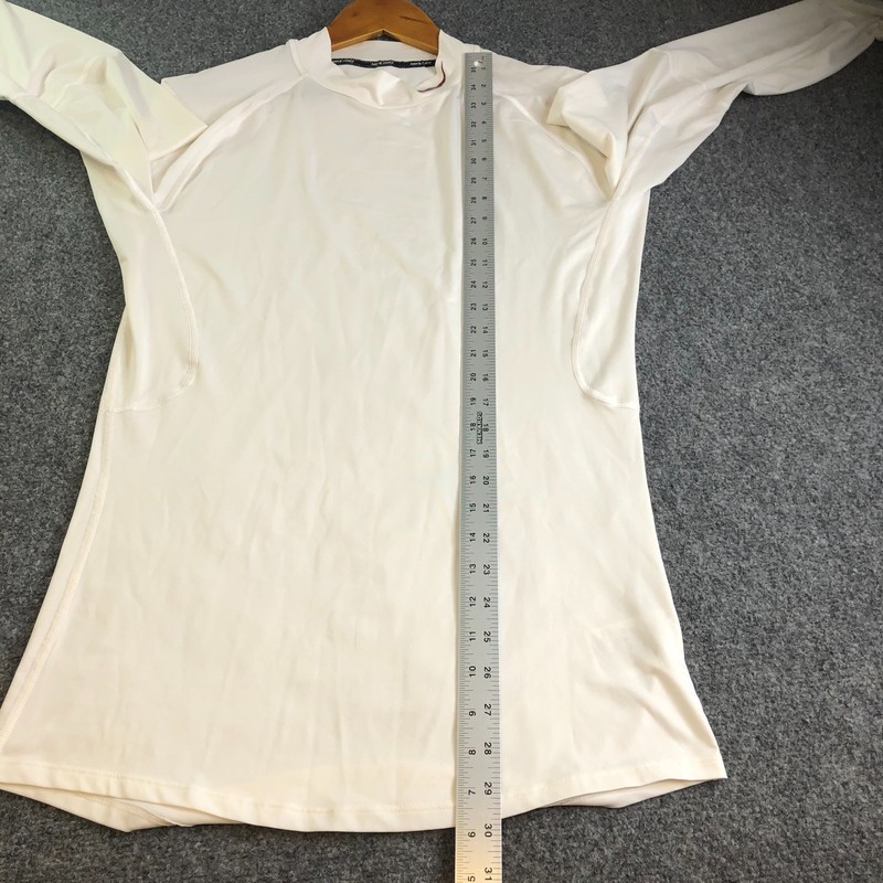 Nike Pro Shirt Mens XL White Fitted Compression Long Sleeve Gym Mock Neck Tight gallery