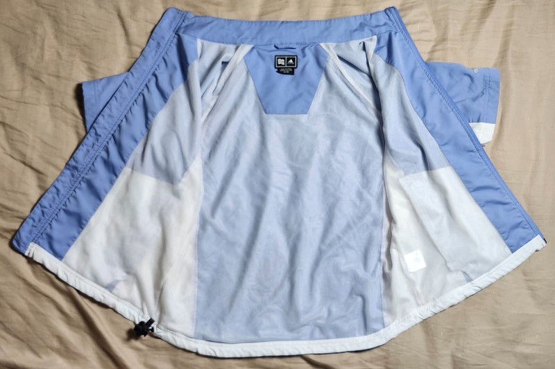 Adidas Climaproof Blue White Shirt Full Zip Men's Size Medium High Neck gallery