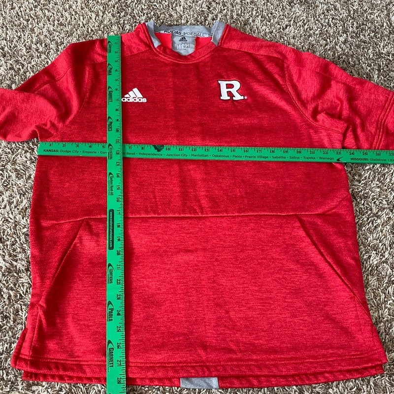 ADIDAS BASEBALL Long Sleeve Red Gray Athletic Top Men Large gallery