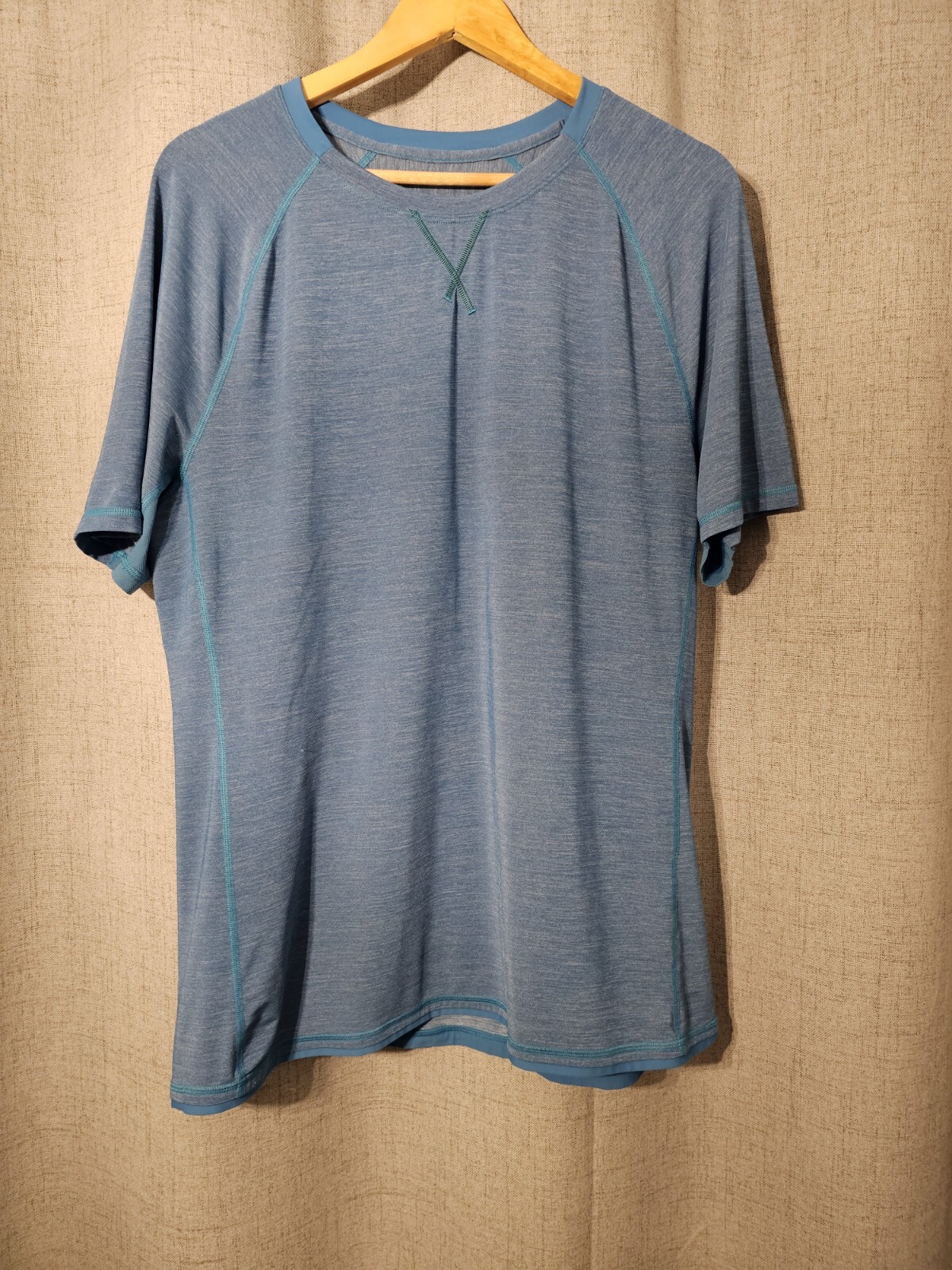 Lululemon Metal Vent Tech Shirt Mens Medium Md M Turquoise Aqua Stretch SS gallery