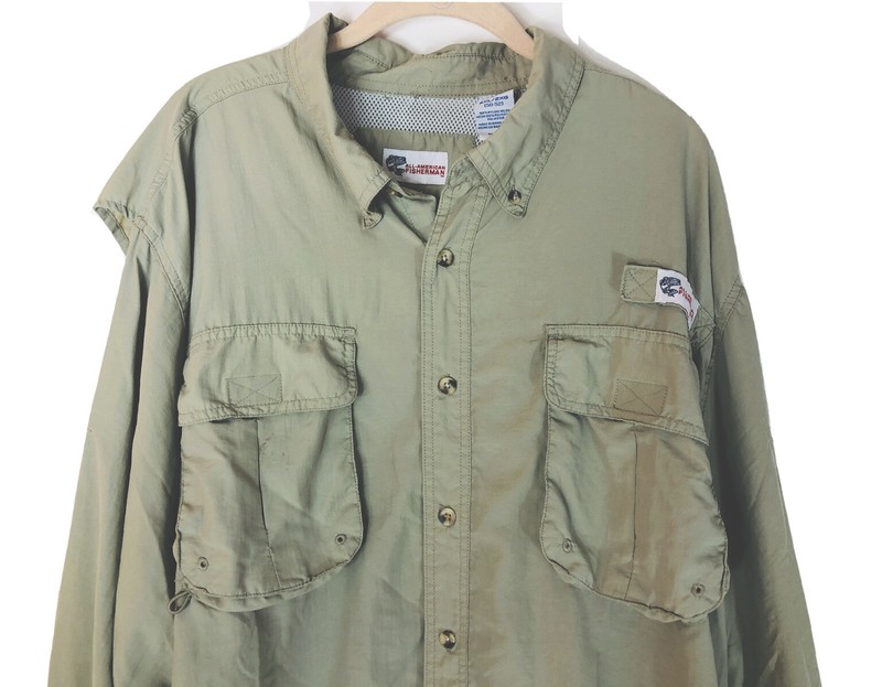 All American Fisherman Mens Button Down Vented Fishing Shirt Sz 2XL 50-52 gallery