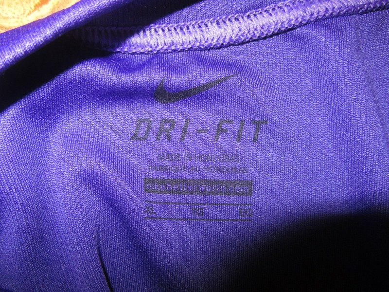 Nike Lacrosse Dri-Fit V-Neck Shirt, Polyester, Purple, Size XL, New, Reg $40 gallery