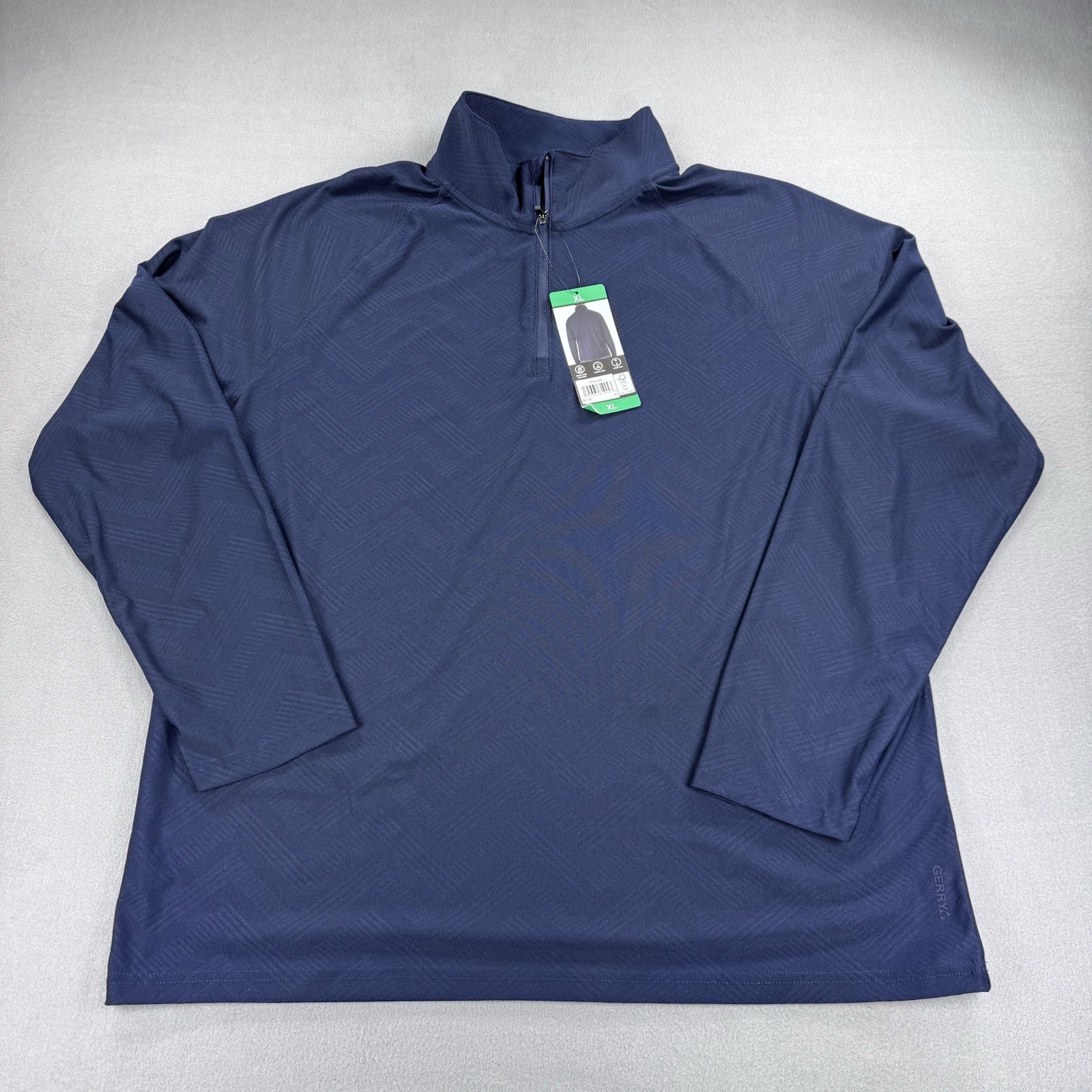 NWT Gerry Active Quarter Zip Men's Long Sleeve Golf Shirt, Blue, XL. Preppy Golf gallery