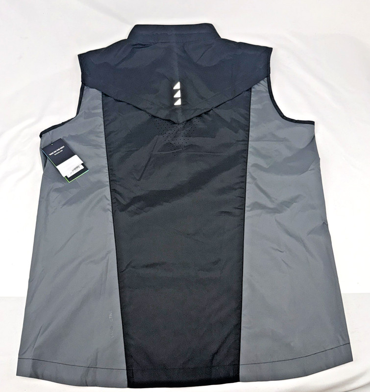 NEW Mission VaporActive Dynamo Vest Mens M Full Zip Black Gray Running FREE SHIP gallery