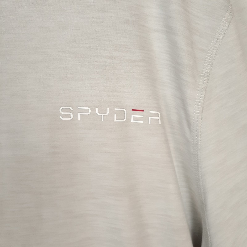 Spyder Active Mens Long Sleeve Pullover Logo Gray Sz XL Moisture Wicking Stretch gallery