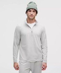 Lululemon Size Large Soft Jersey Half Zip, Heathered Vapor/Silver Drop, NWT