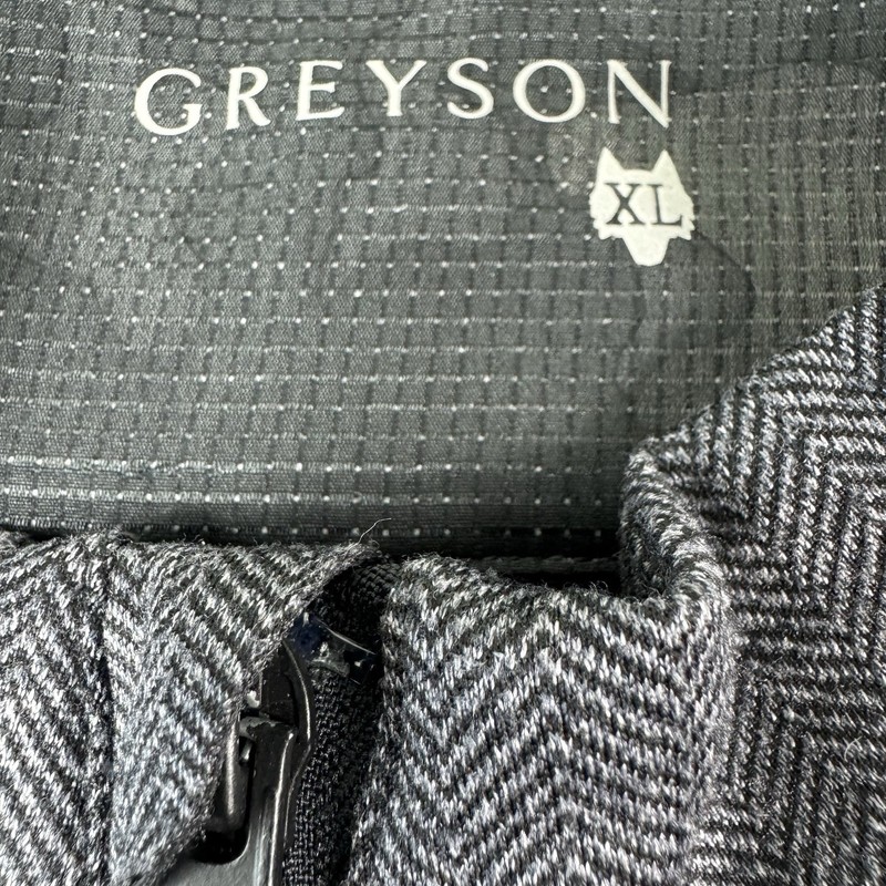 Greyson Gray Black Herringbone Isleworth Country Club Half Zip Golf Pullover XL gallery
