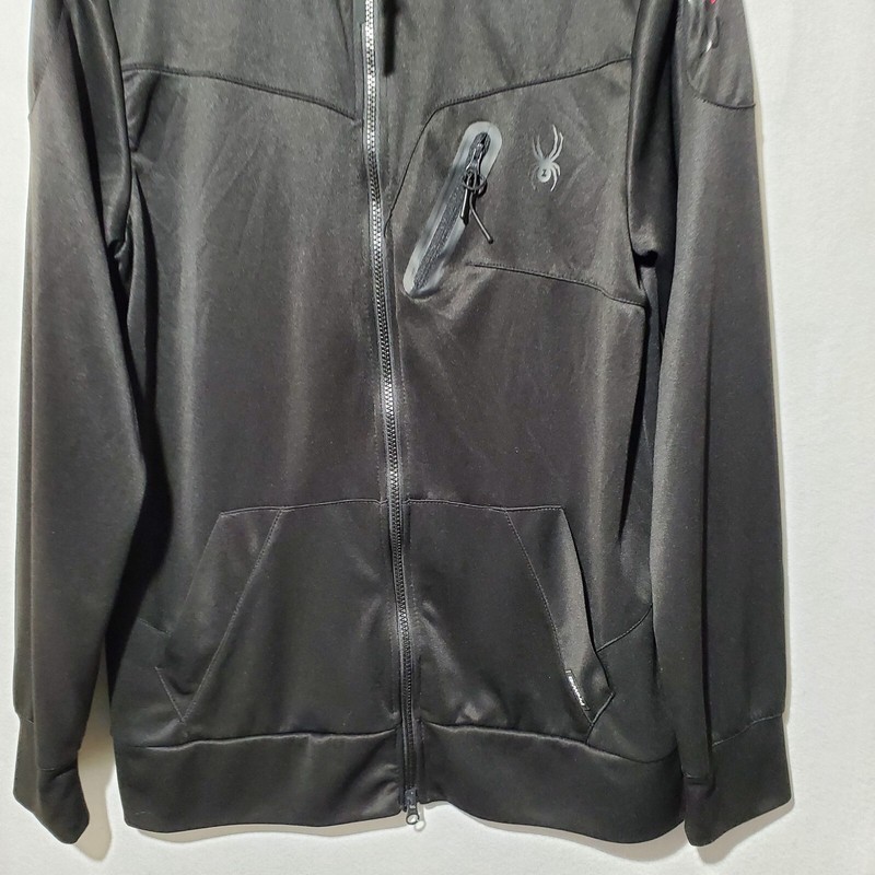 Spyder Track Jacket Men Medium Full Zip Active Performance Black ProW B gallery