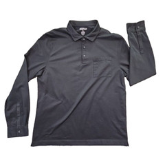 Kenneth Cole Awearness Long Sleeve Polo Men’s Size XL Black Pocket Quiet Luxury