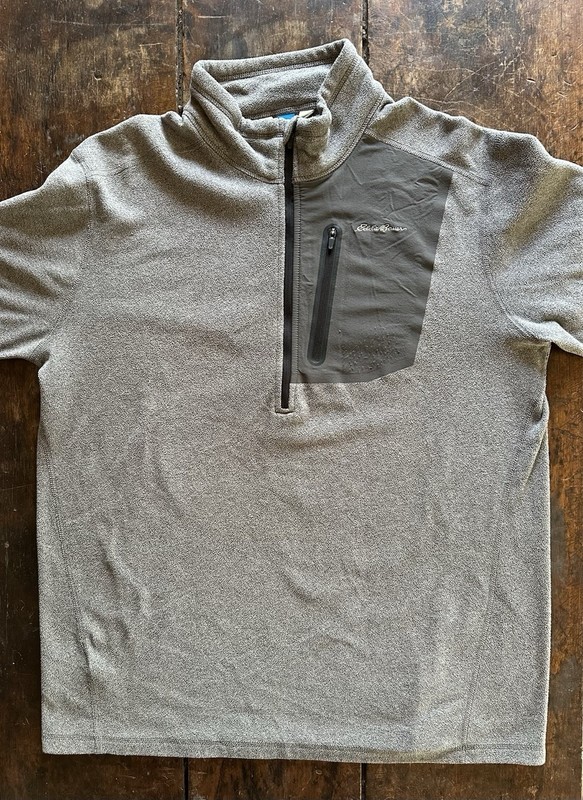 Eddie Bauer Pullover Mens LT Gray First Ascent Fleece 1/4 Zip Hiking Outdoor gallery