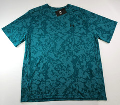 UA Mens Forest Green Short Sleeve Geode Tech Vent Athletic Shirt Size XL Loose F