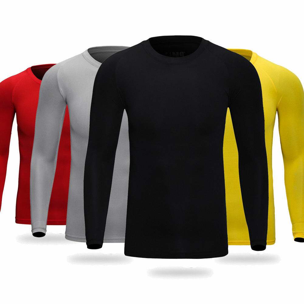 Mens Long Sleeve Compression Under Base Layer T-Shirt Sport Fitness Workout US gallery