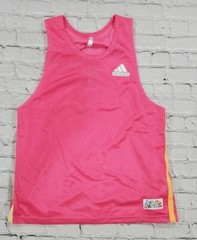 Adidas MENS SIZE XL Basketball Pride Badge Of Sport Jersey Pink Yellow H56743