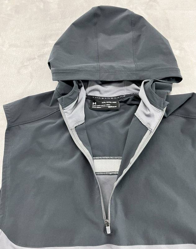 Under Armour Threadborne 1/4 Zip Pullover Men 2XL Gray Lined Hooded HeatGear Gym gallery