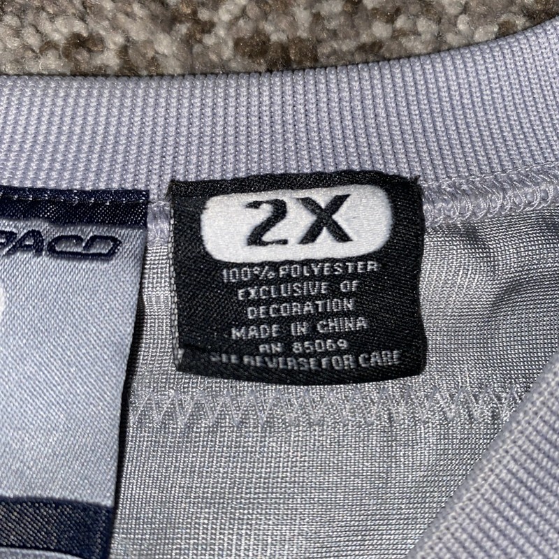 Vintage Y2K PACO Football Jersey Silver Black Mesh Size 2XL Oversized Streetwear gallery