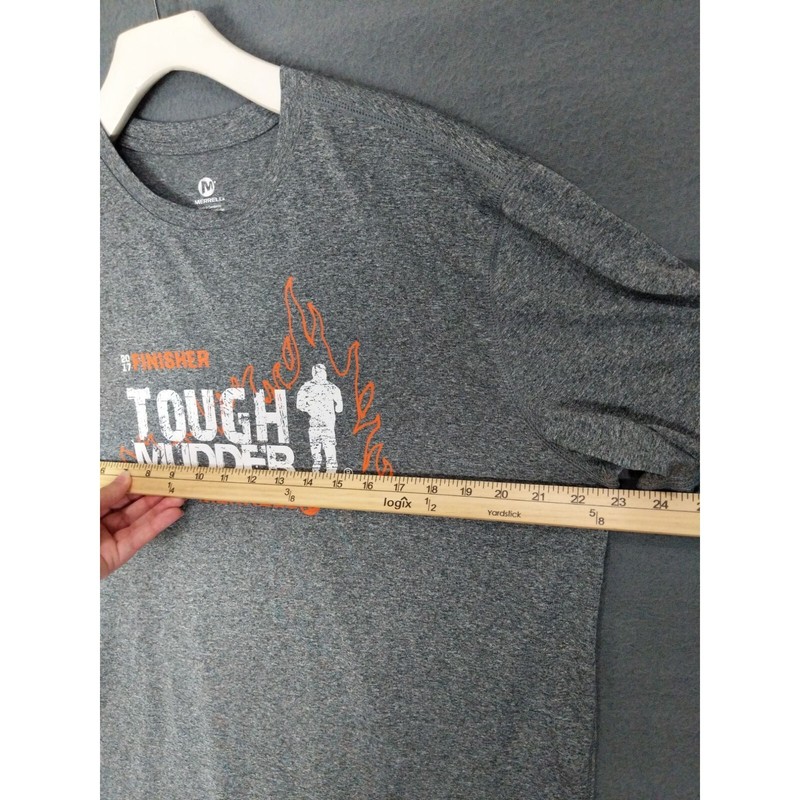 MERRELL Shirt Unisex XL 2017 Tough Mudder Finisher Gray Select Wick Polyester gallery