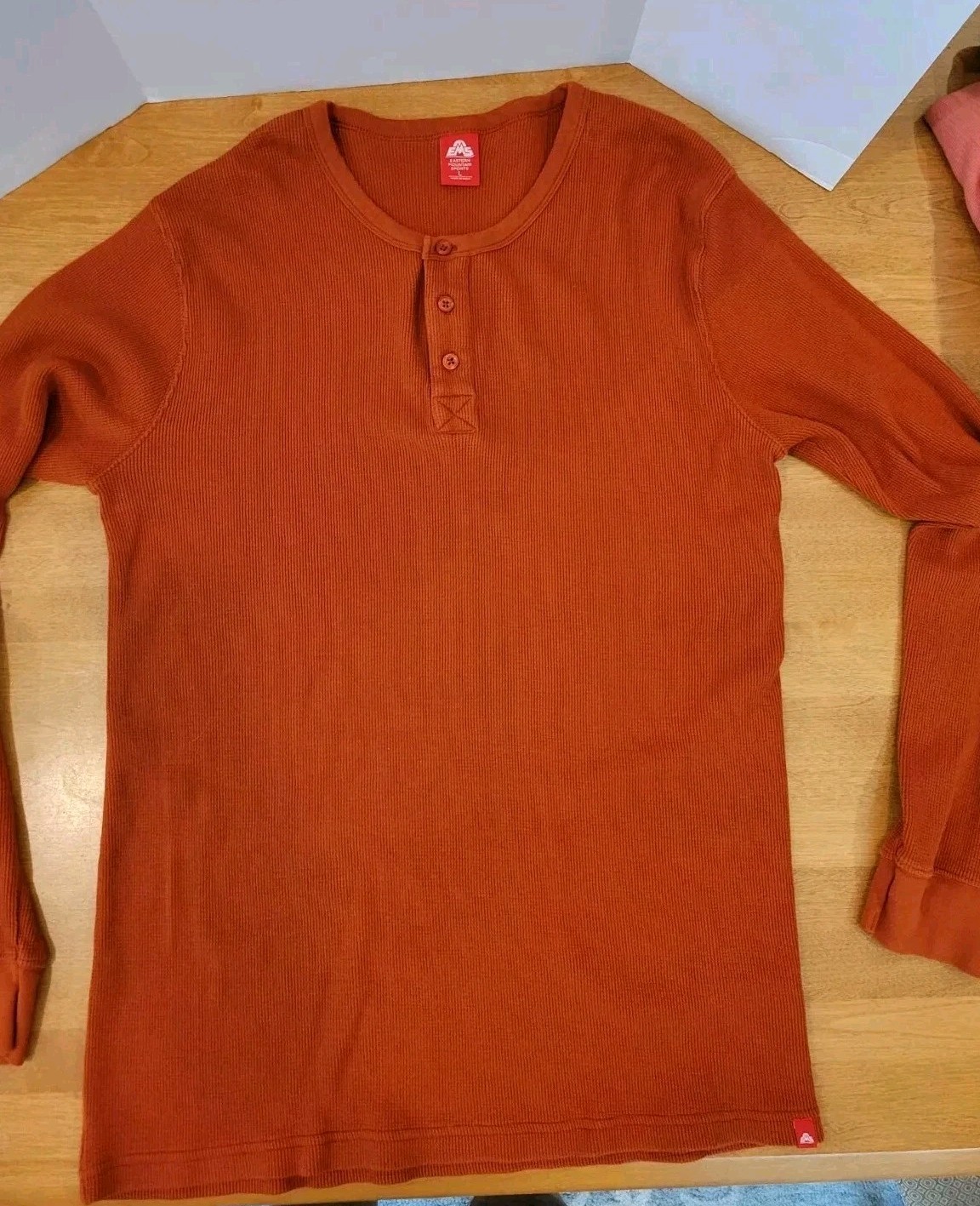 EMS Henley L Sleeve Waffle Knit Insulated Men's L Outdoor Gorpcore Hiking Hippy gallery