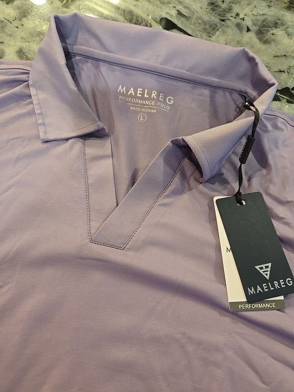 NWT Maelreg Mens Large Lavender Golf performance Polo Short Sleeve gallery