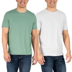Soybu Men’s 2-pack 4-Way Stretch Moisture Wicking Active Tee, Green/Gray, Size M
