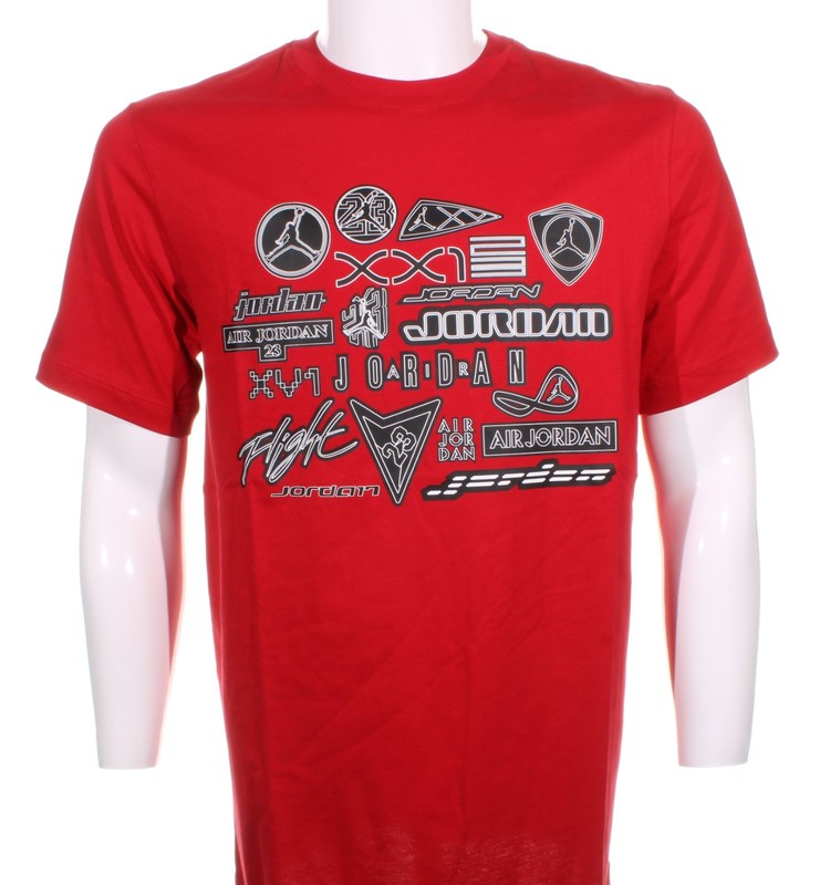 Nike Men's Air Jordan Graphic "Rep 20 Logos" T-Shirt Red - Black Size "XL" NWT gallery