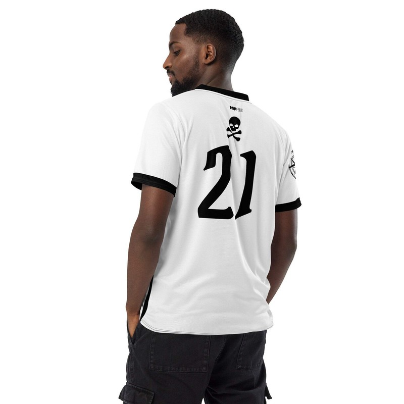 White Skull + Crossbones Pirate Buccaneer #21 Recycled Unisex PopFelix Designer gallery