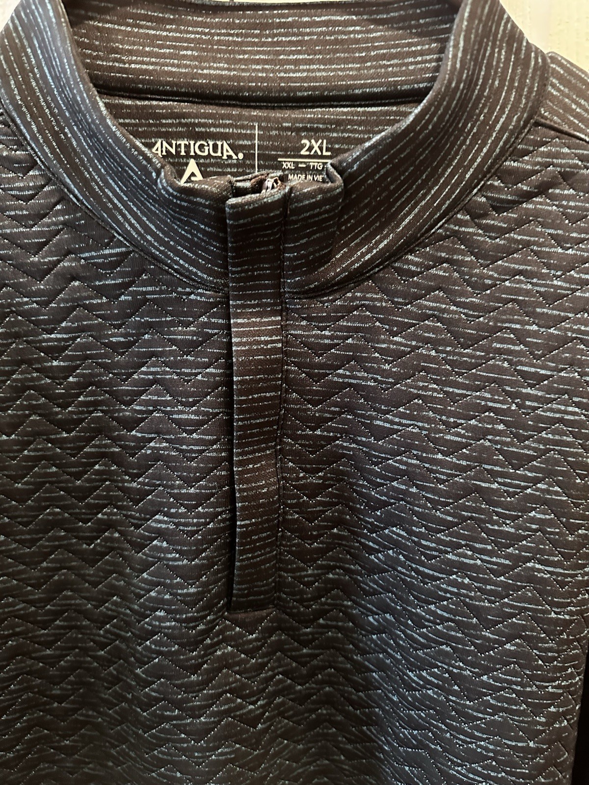 Antigua Mens Quarter Zip Pullover Light Quilted Stitch Pattern XXL NWOT gallery
