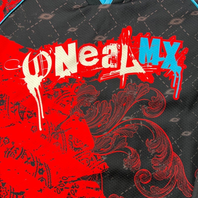 O'Neal MX Graphic Print Motocross Jersey XL Red Black Y2K Racing Off-Road Gear gallery
