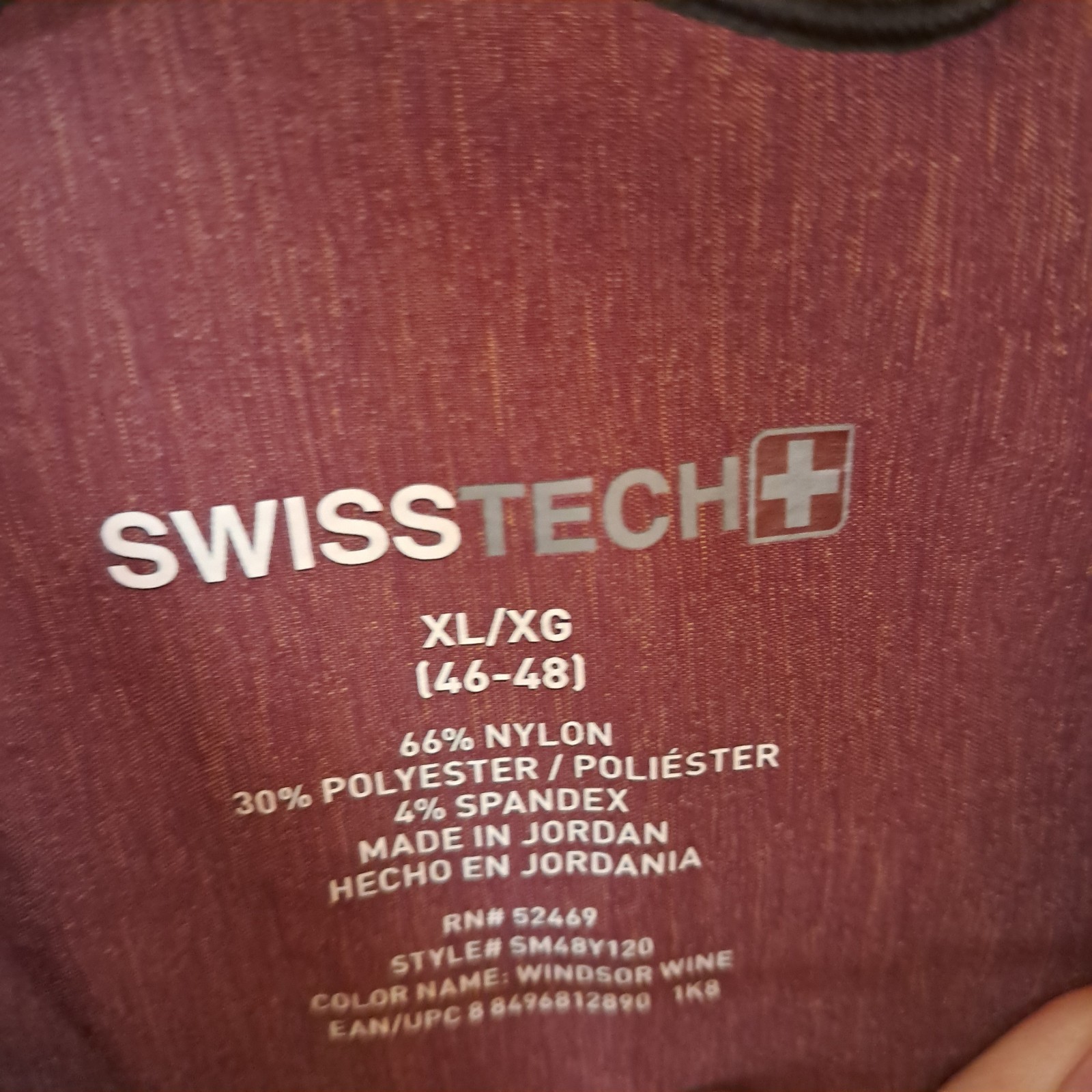 Swiss Tech Shirt Men's Size XL 46-48 Windsor Wine Red Water Resistant Outdoor gallery