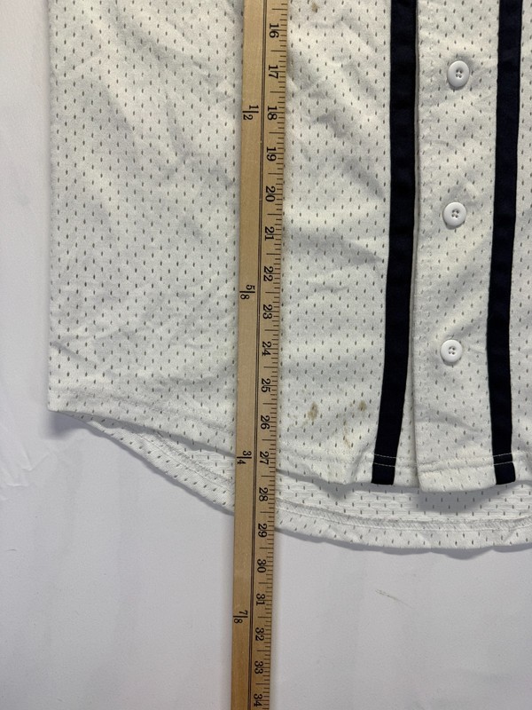 Champion Mesh Baseball Jersey Mens Medium White Black Button Front Athletic gallery