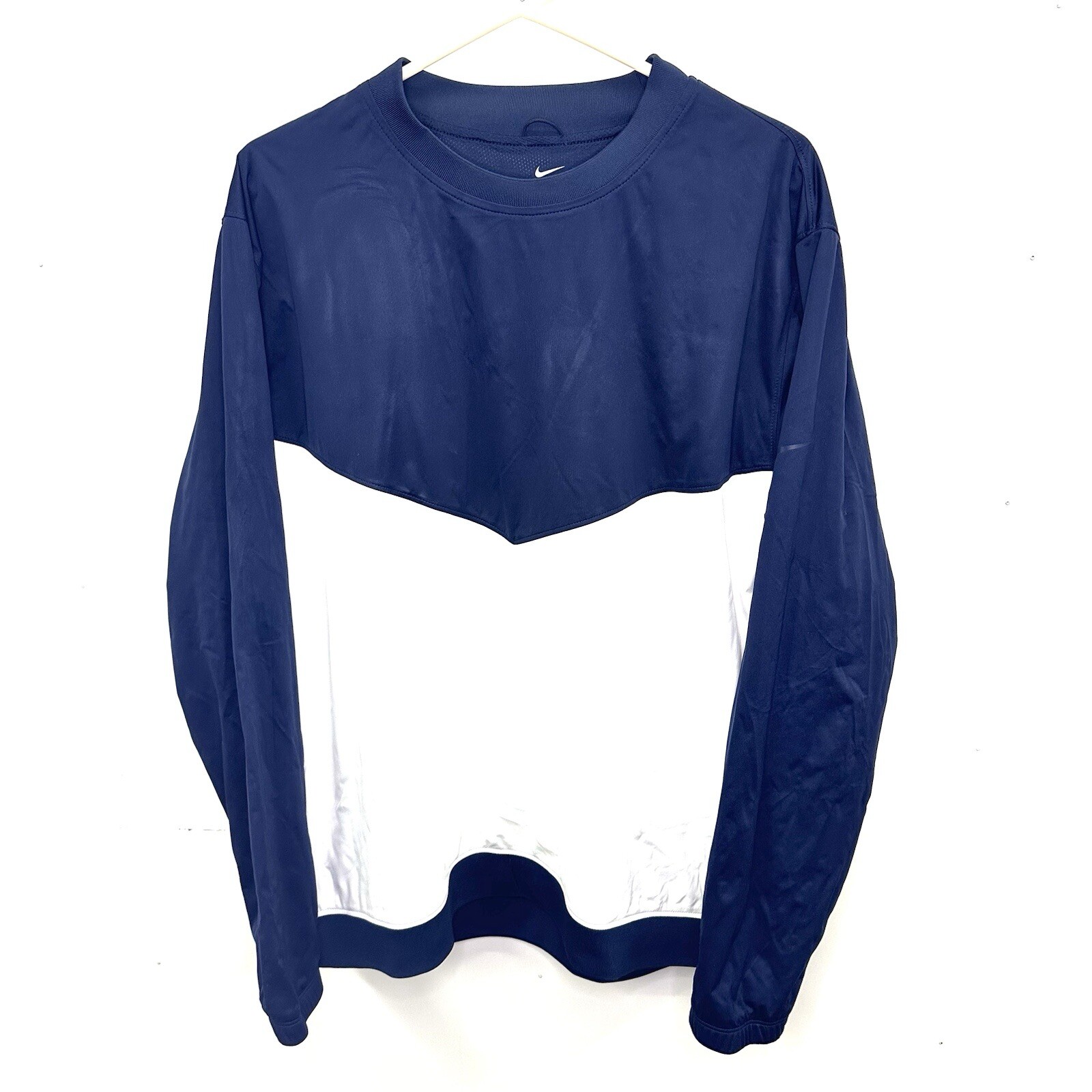 Nike Shield Victory Long Sleeve Golf Crew Water Resistant Blue White Mens Sz XL gallery