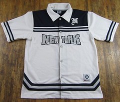 PJ Mark NEW YORK Embroidered Baseball Softball SS White Jersey Size L