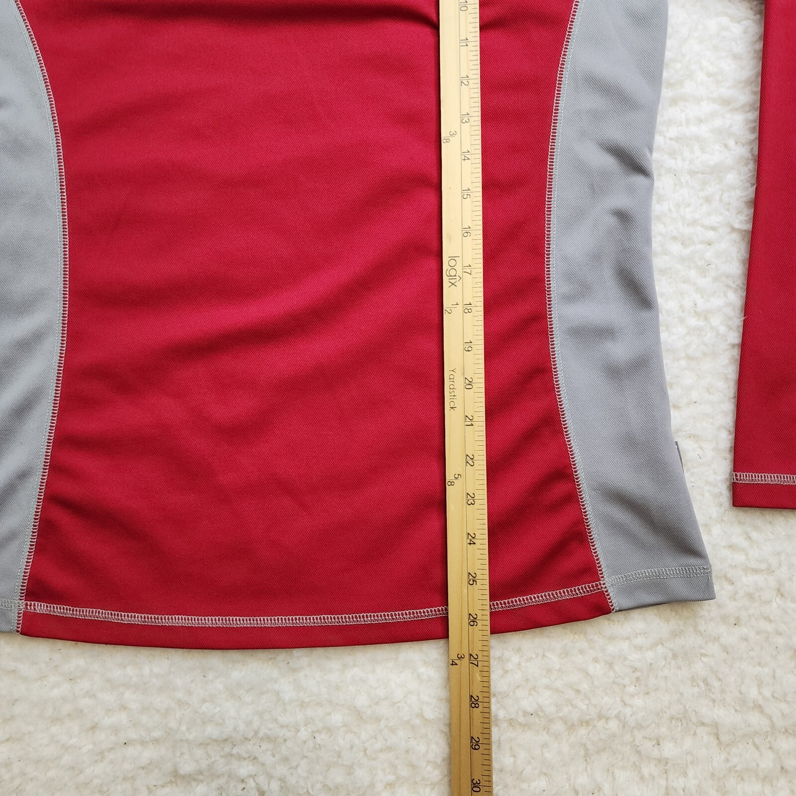 Landway 1/4 Zip Pullover L Red Gray Badgers UW Madison Active Dry Breathable gallery