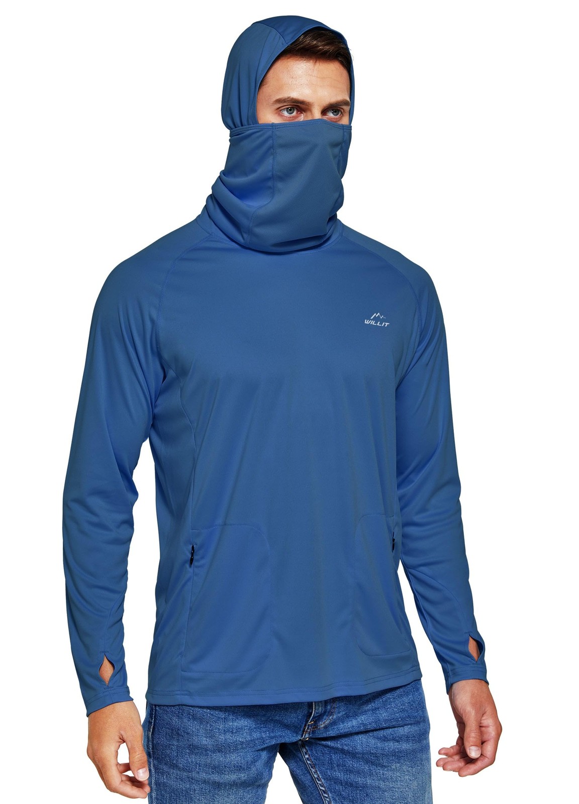 Men's UPF 50+ Sun Protection Hoodie with Built-in Mesh , Long Sleeve Cooling ... gallery