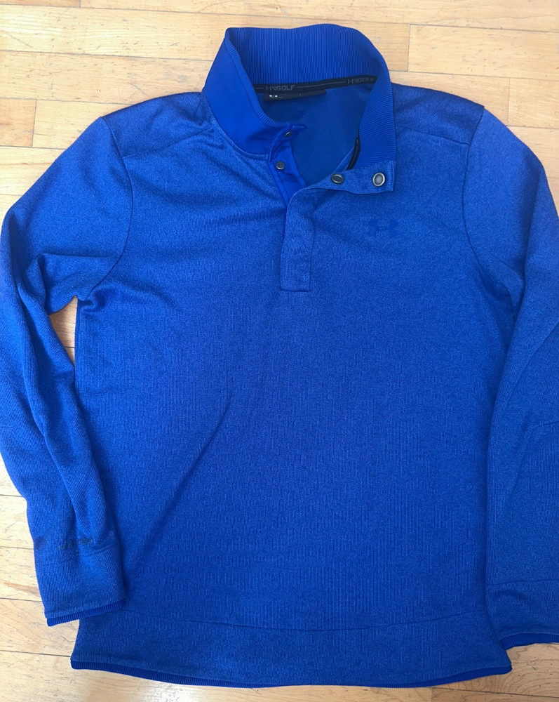 Under Armour UA Storm Golf Sweater Snap Button Mock Neck 1/4 Pullover sz Medium