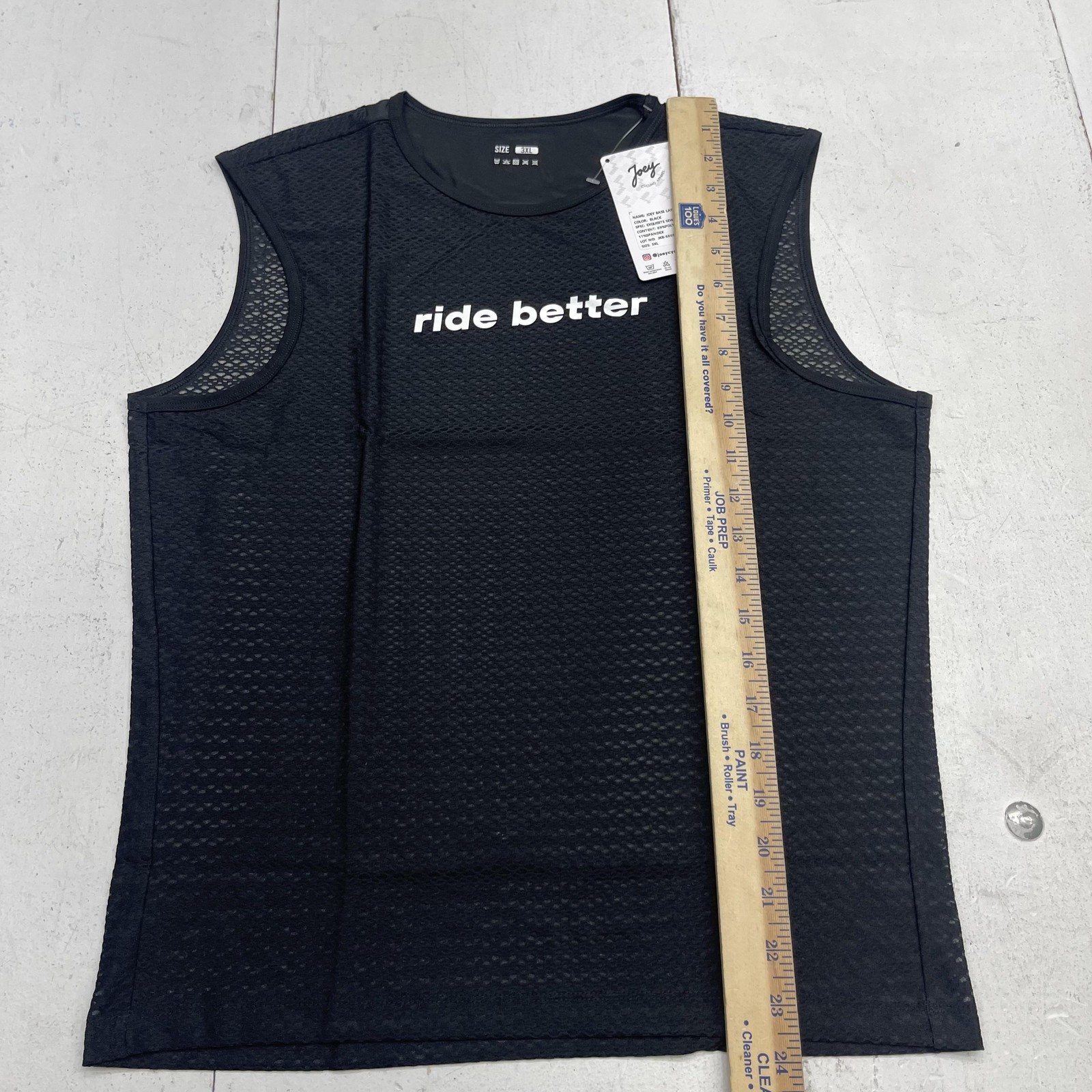 Joey Cycling Apparel Base Layer Tank Mens 3XL Black Mesh Sleeveless Bike Shirt gallery