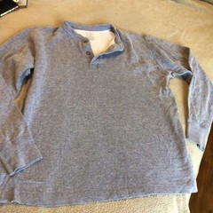 LL Bean Shirt Cotton Wool Nylon Thermal Sz L Double Layer