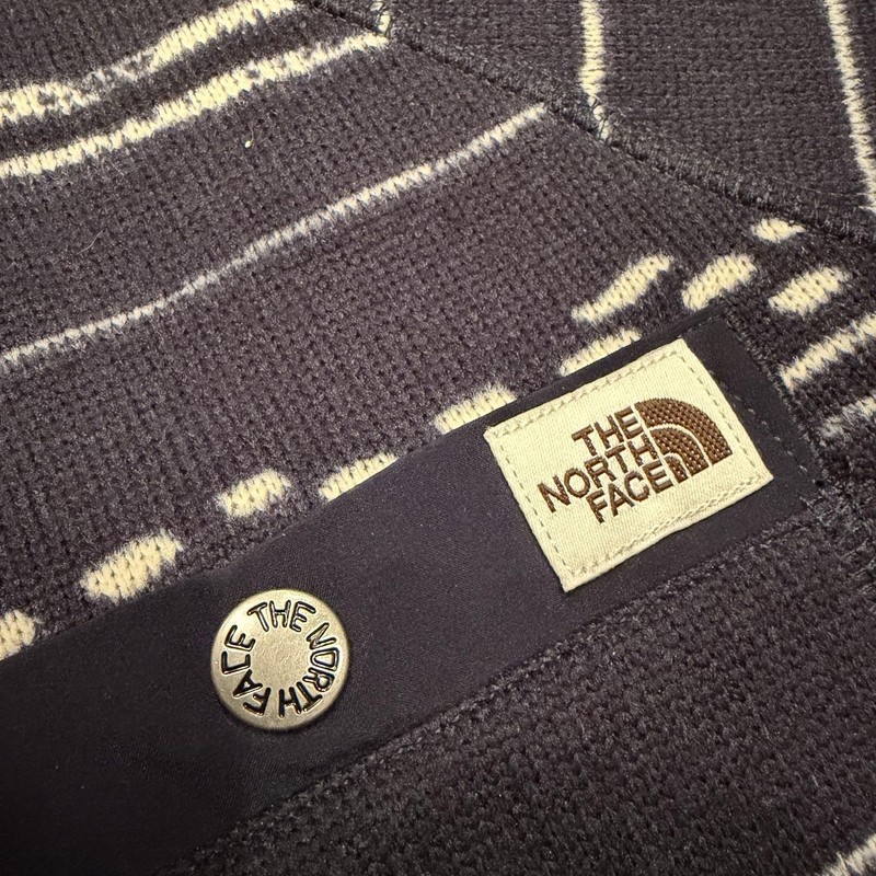 The North Face Pullover Mens Medium Blue Gordon Lyons 1/4 Zip Fleece Stripe Hike gallery