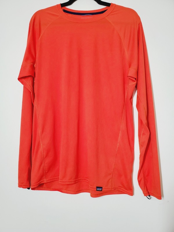 Patagonia Mens XL Capilene Lightweight Base Layer Long Sleeve Orange Hiking gallery